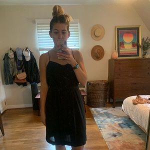 Black madewell dress, size 8. 100% silk